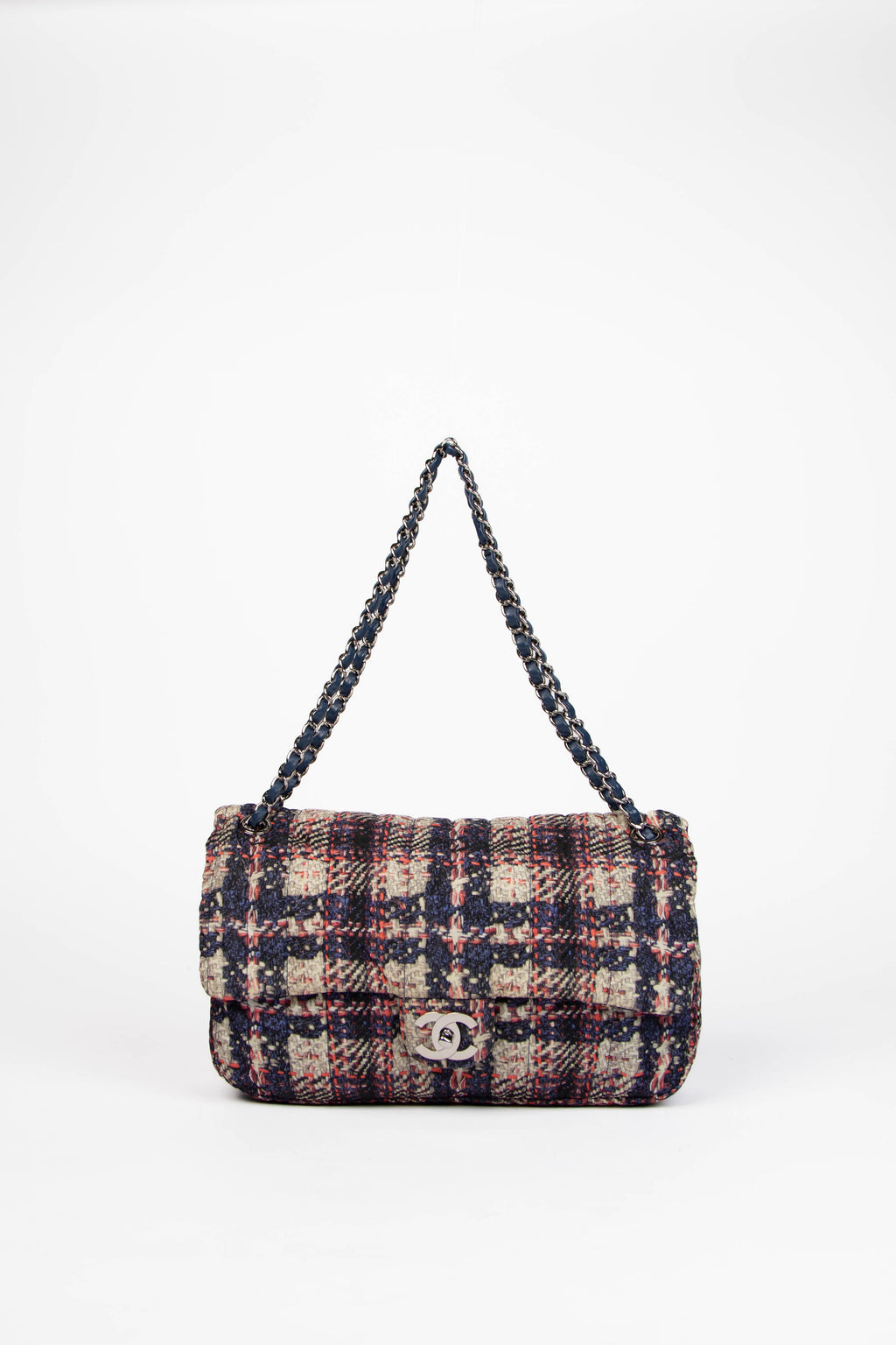 2010s Chanel Tweed Printed Nylon Single Flap