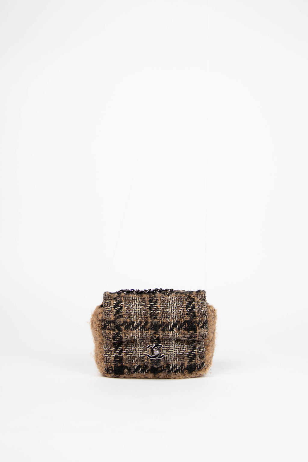 2000s Chanel Tweed Mini Square Flap Bag with SHW