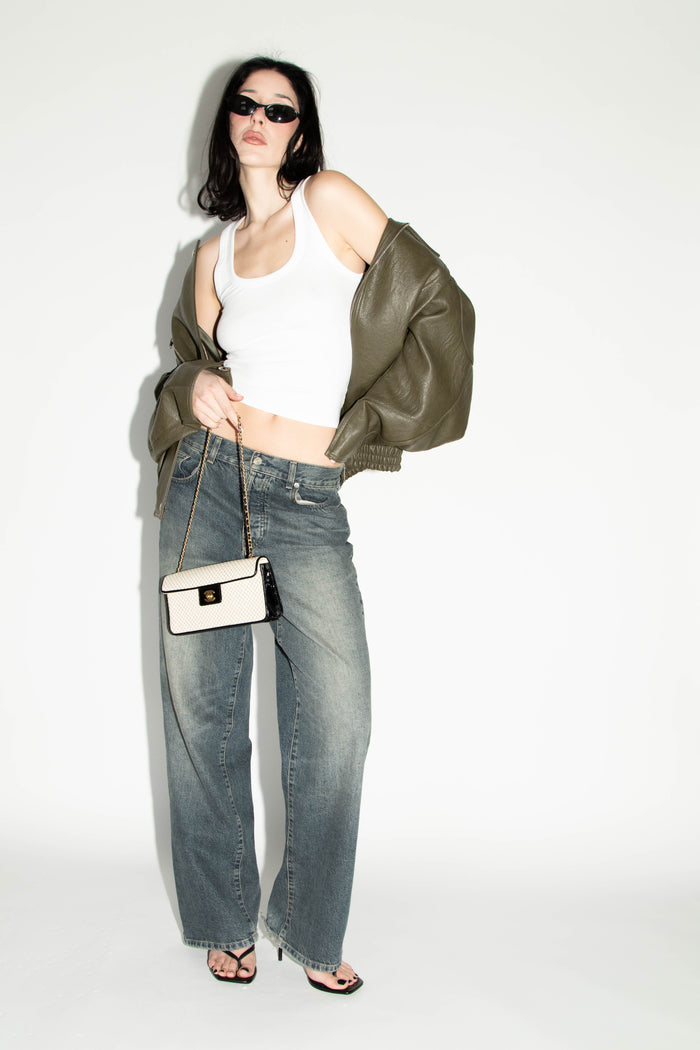 2000s Chanel Beige Quilted Single Flap with Brushed Gold Hardware