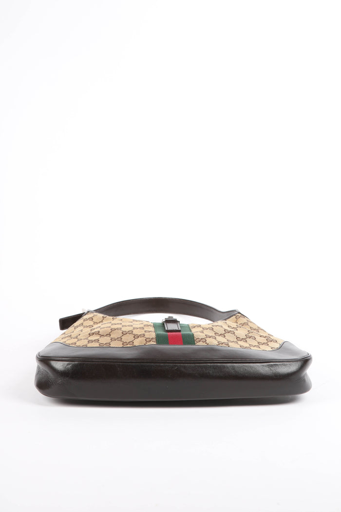 Vintage Gucci Classic Monogram Canvas Jackie Shoulder Bag
