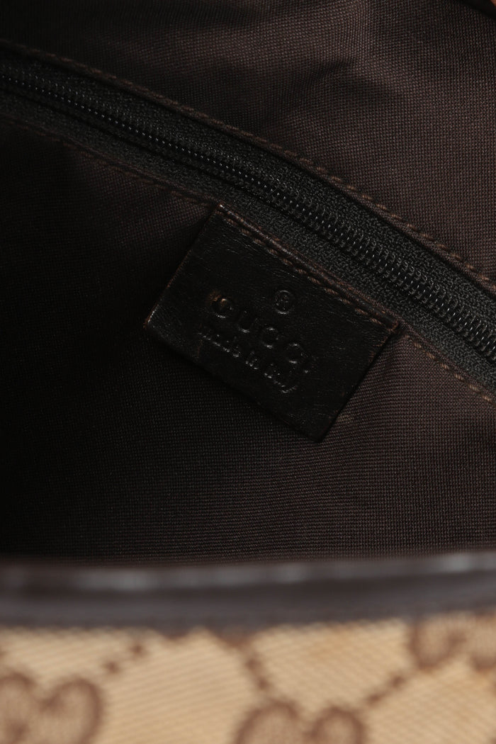 Vintage Gucci Classic Monogram Canvas Jackie Shoulder Bag