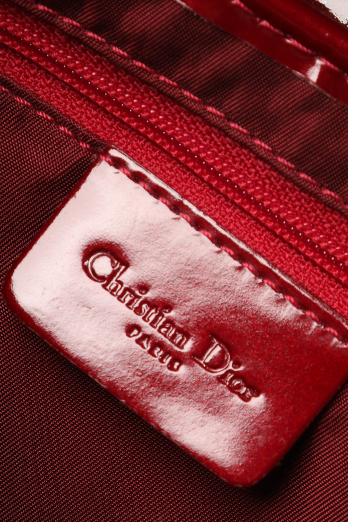 Vintage Christian Dior Red Patent Leather Saddle Bag