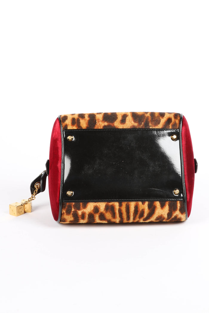 RARE 2000s Christian Dior Leopard Print Gambler Dice Bowling Bag