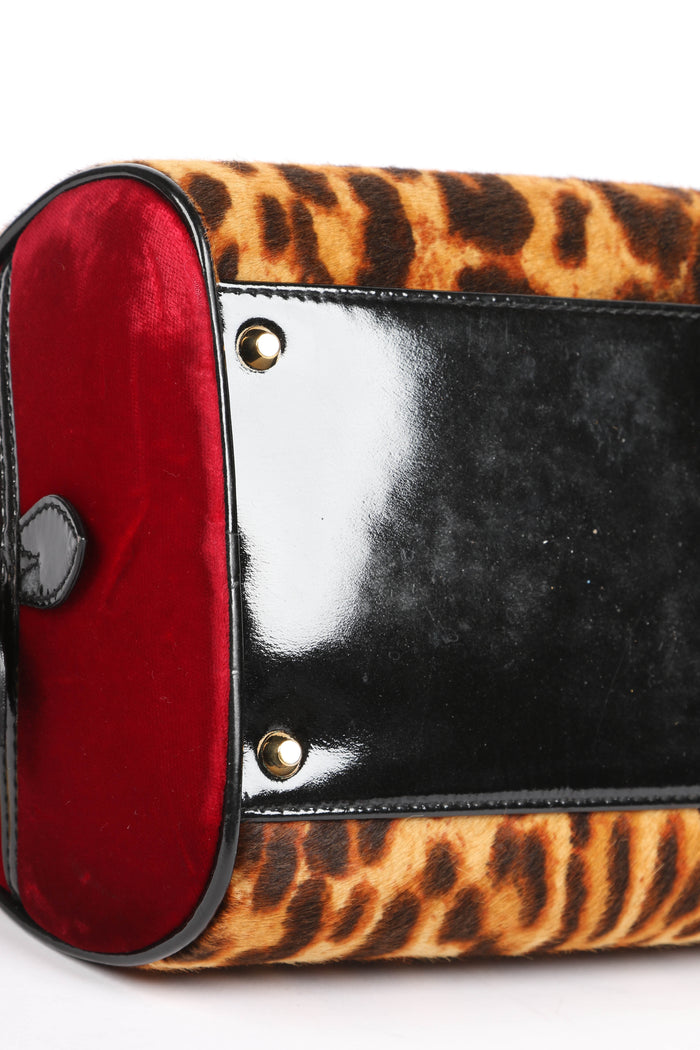 RARE 2000s Christian Dior Leopard Print Gambler Dice Bowling Bag