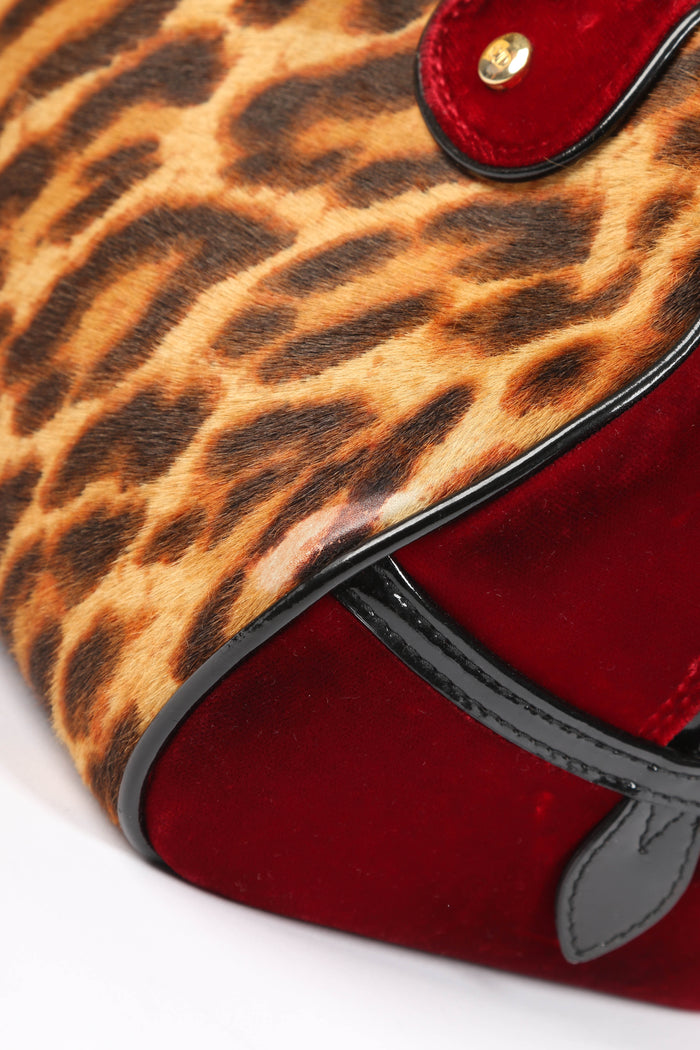 RARE 2000s Christian Dior Leopard Print Gambler Dice Bowling Bag