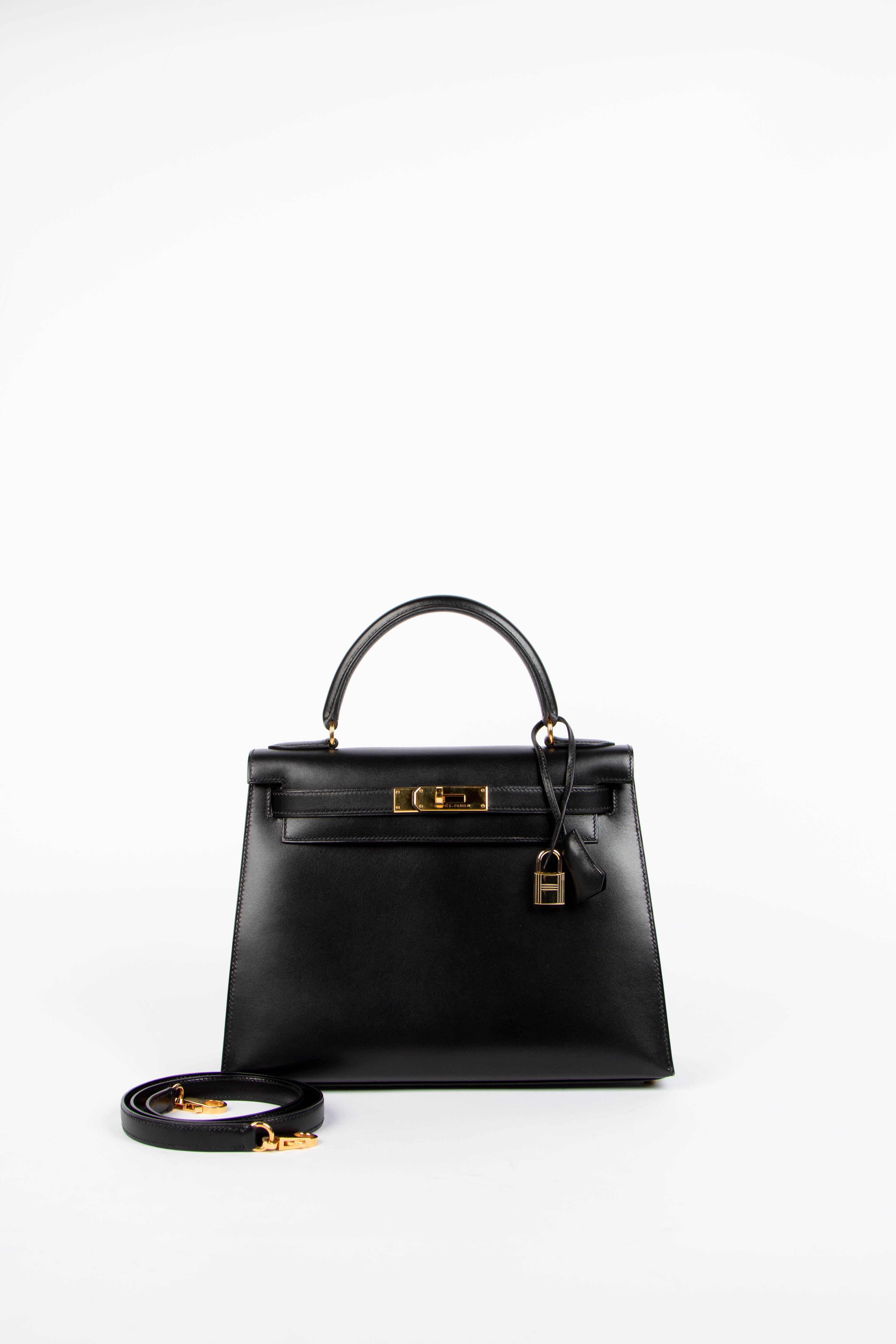HERMES 空き箱　ケリー28 1996 Hermès Kelly 28cm Sellier in Black Box Calf Leather with GHW