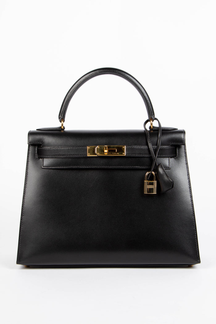 1996 Hermès Kelly 28cm Sellier in Black Box Calf Leather with GHW