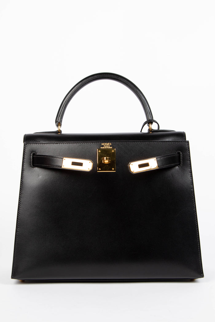 1996 Hermès Kelly 28cm Sellier in Black Box Calf Leather with GHW