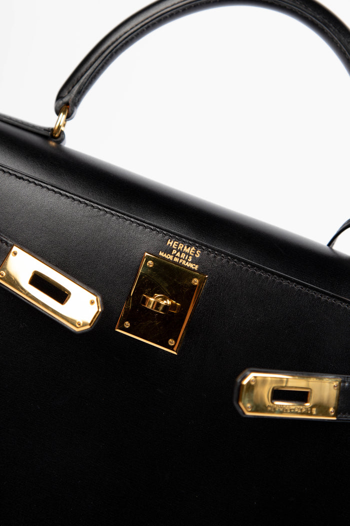 1996 Hermès Kelly 28cm Sellier in Black Box Calf Leather with GHW