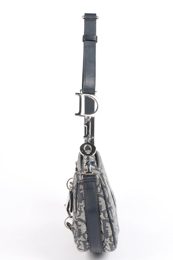 Vintage Christian Dior Navy Monogram Spell Out Shoulder Bag