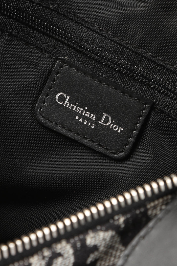2000s Christian Dior Black Monogram Canvas Boston Bag