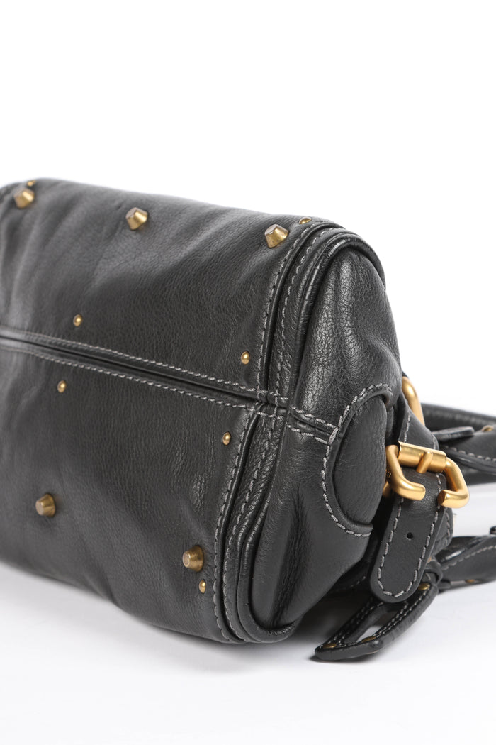2000s Chloe Black Leather Small Paddington Shoulder Bag