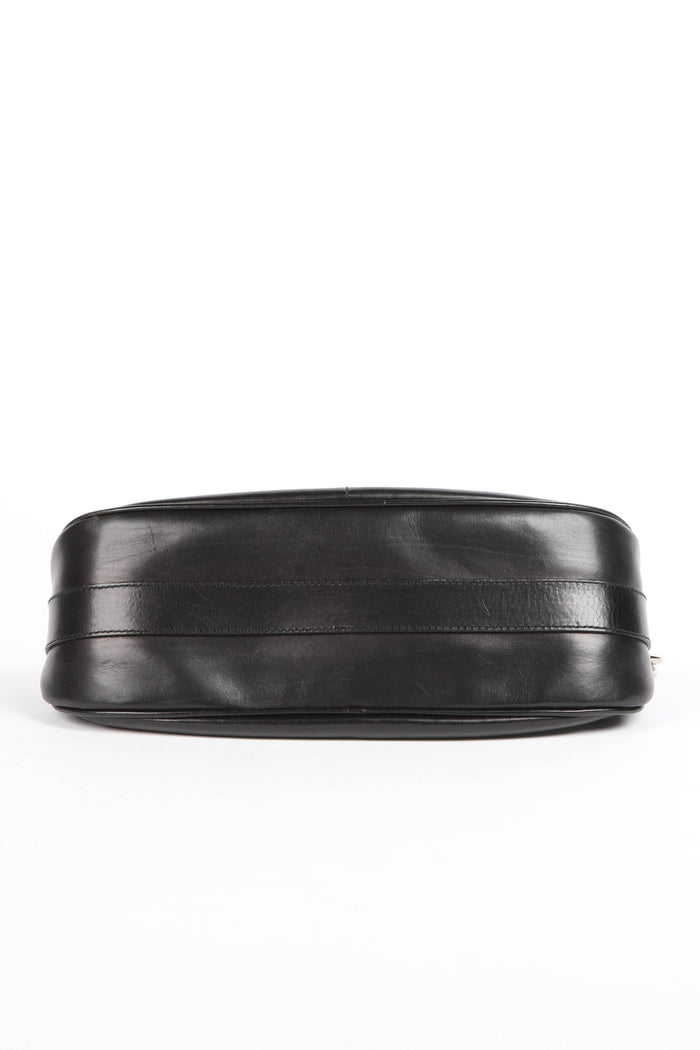 2000s Christian Dior Black Leather Diva Shoulder Bag