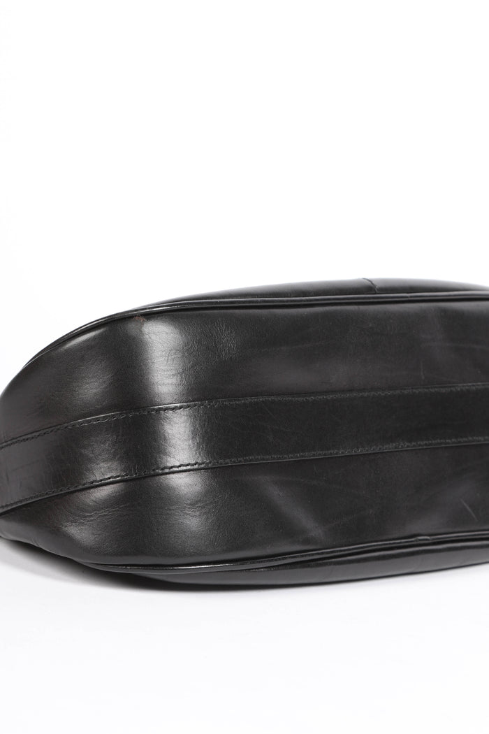 2000s Christian Dior Black Leather Diva Shoulder Bag