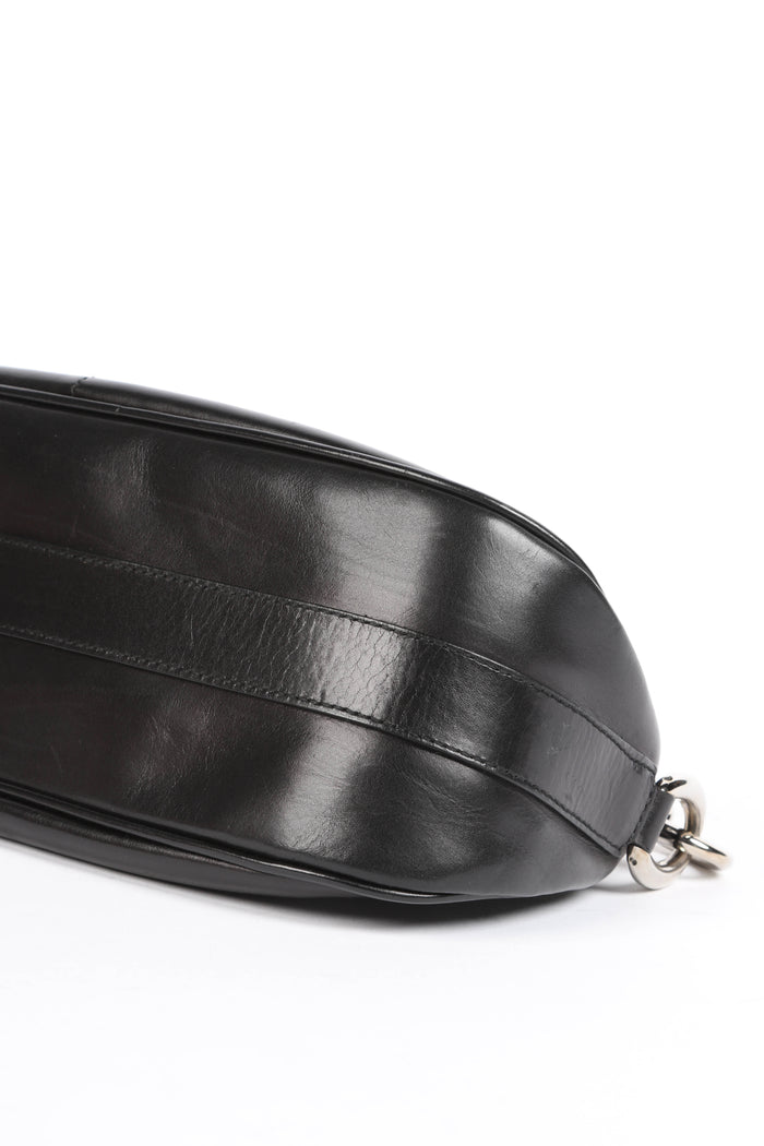 2000s Christian Dior Black Leather Diva Shoulder Bag