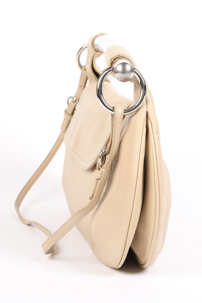Vintage Prada Beige Leather Vitello Daino Bar Bag