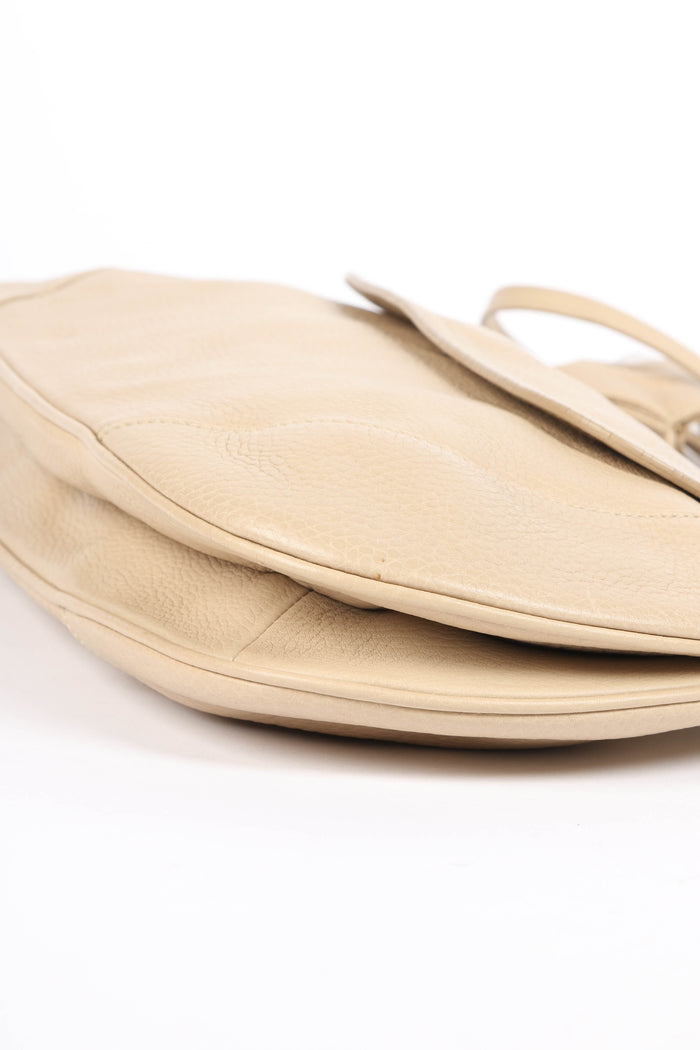 Vintage Prada Beige Leather Vitello Daino Bar Bag