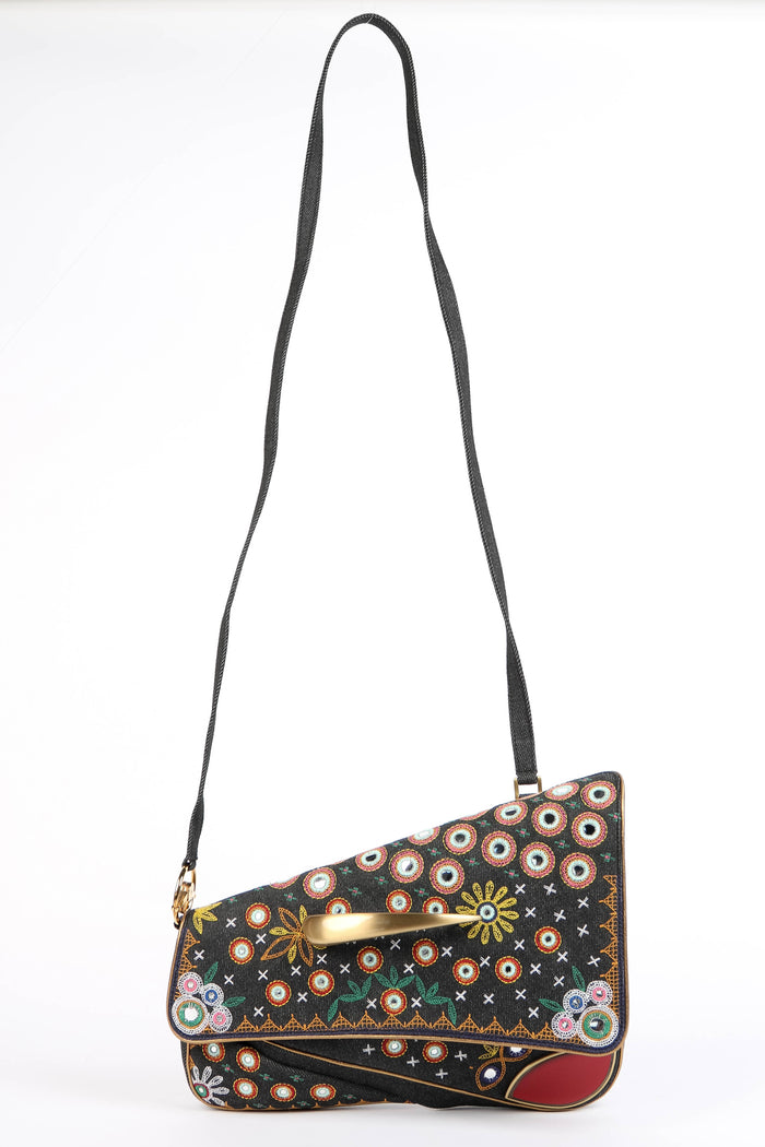 RARE 2000s Christian Dior John Galliano Embroidered Cadillac Crossbody Bag