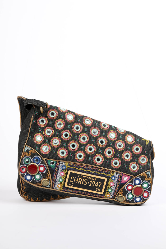 RARE 2000s Christian Dior John Galliano Embroidered Cadillac Crossbody Bag