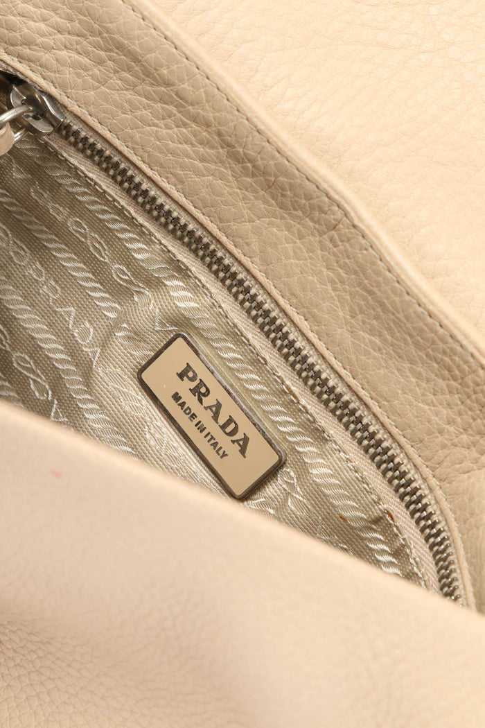 Vintage Prada Beige Leather Vitello Daino Bar Bag
