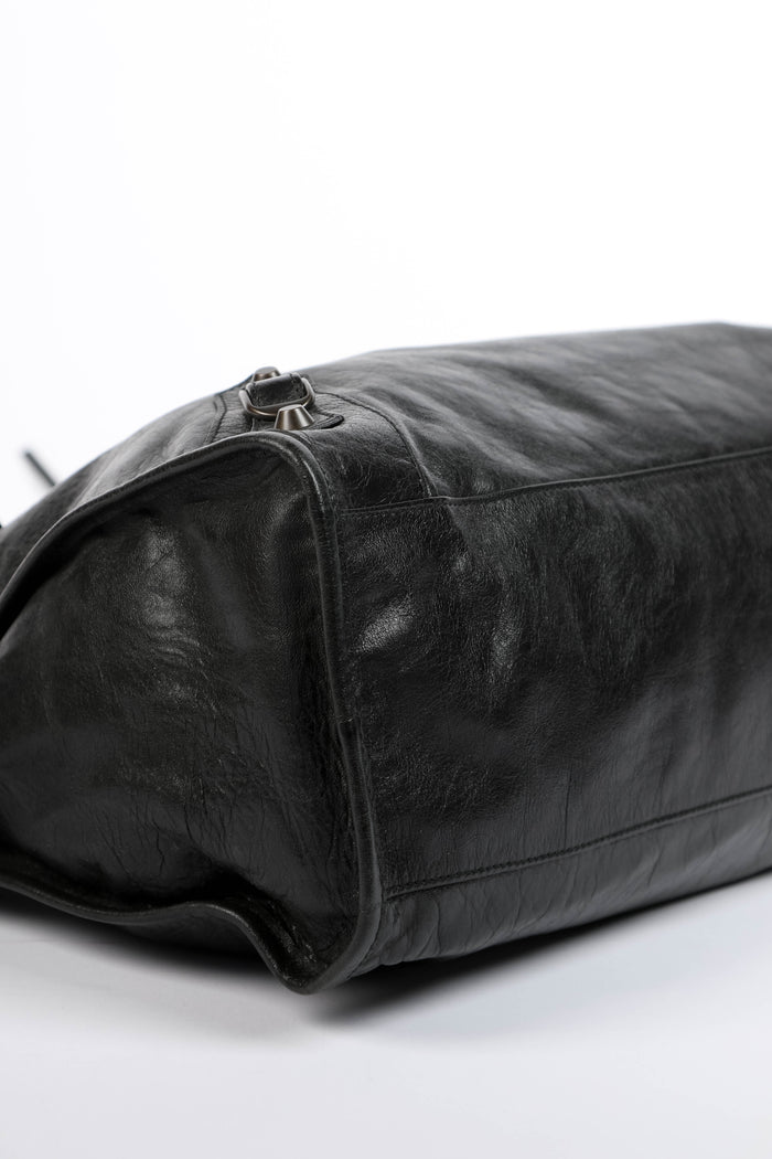2000s Balenciaga Black Leather City Bag