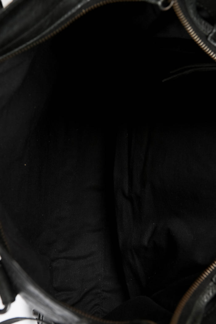 2000s Balenciaga Black Leather City Bag