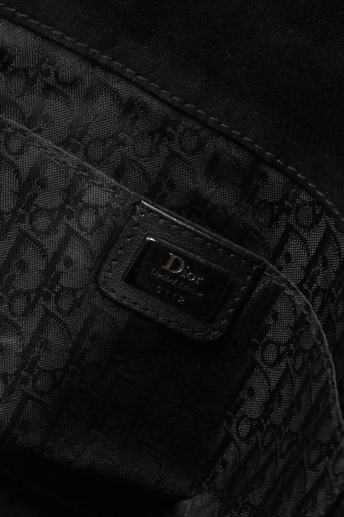 Vintage Christian Dior Black Leather Peace and Love Shoulder Bag