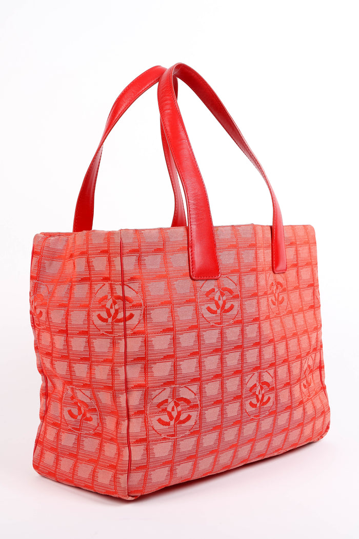 2000s Chanel Red Travel Line Tote Bag