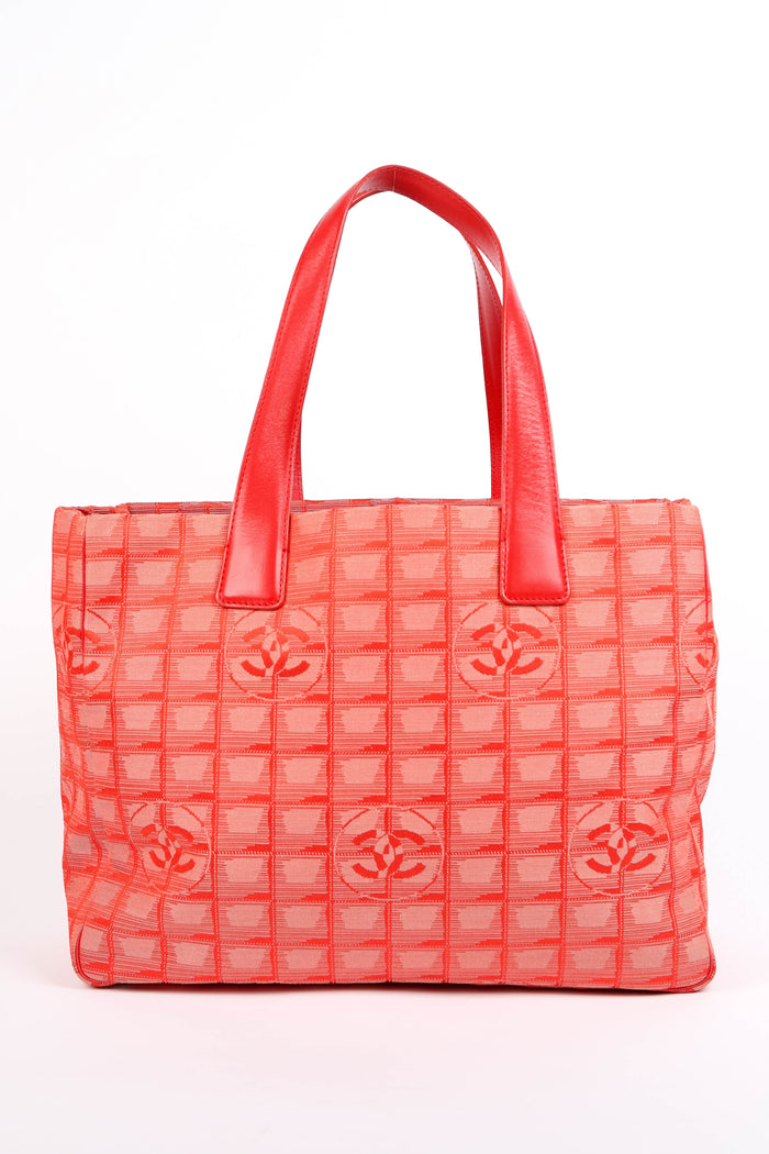 2000s Chanel Red Travel Line Tote Bag