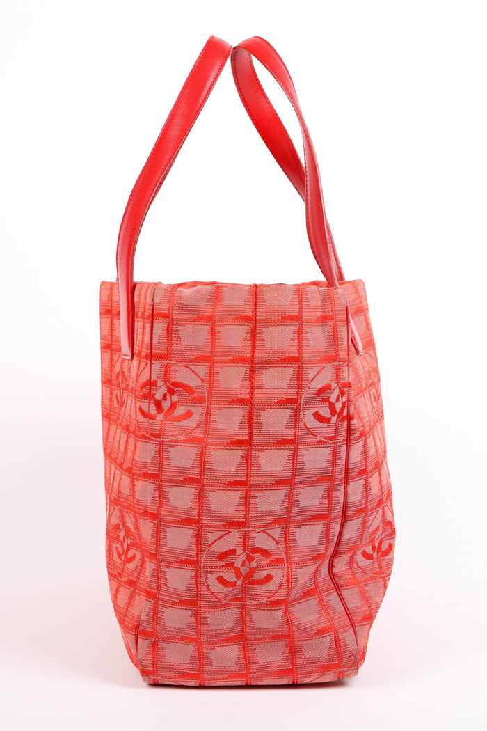 2000s Chanel Red Travel Line Tote Bag
