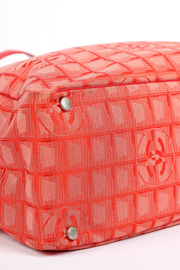 2000s Chanel Red Travel Line Tote Bag