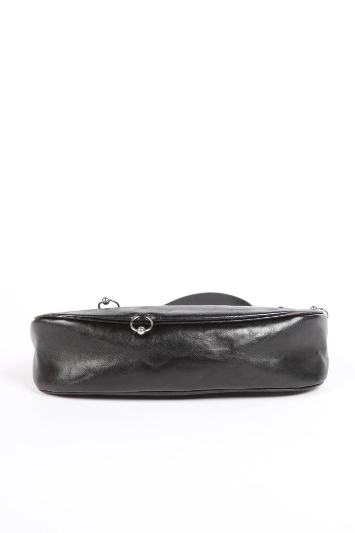 RARE Christin Dior Black Leather Hardcore Piercing Shoulder Bag