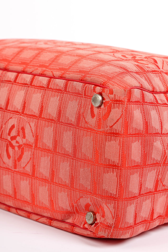 2000s Chanel Red Travel Line Tote Bag
