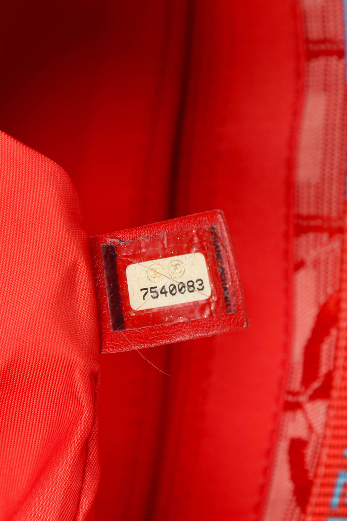 2000s Chanel Red Travel Line Tote Bag