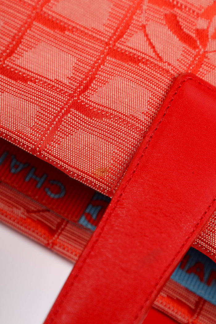 2000s Chanel Red Travel Line Tote Bag