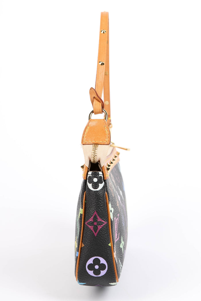 Vintage Louis Vuitton x Takashi Murakami Black Multicolour Pochette Accessoires