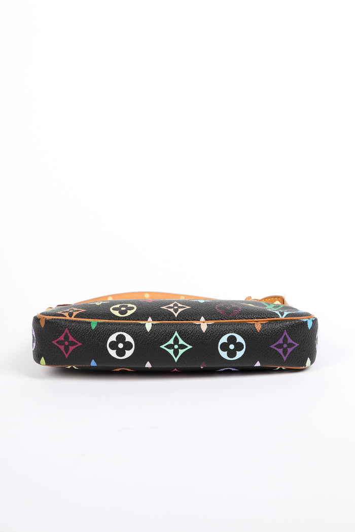 Vintage Louis Vuitton x Takashi Murakami Black Multicolour Pochette Accessoires