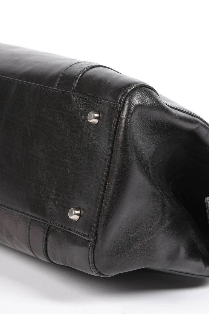 RARE Christin Dior Black Leather Hardcore Piercing Large Shoulder Bag