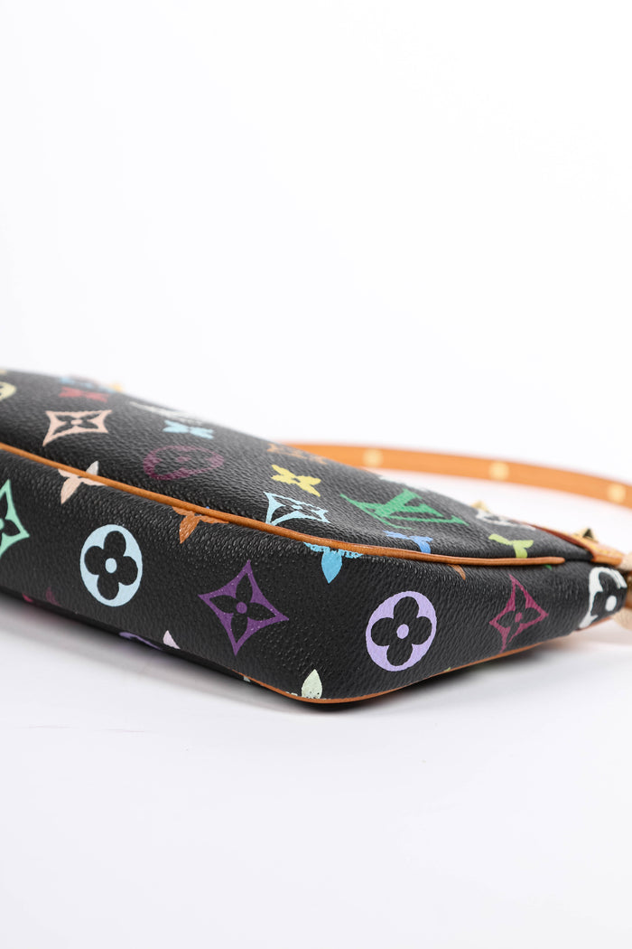 Vintage Louis Vuitton x Takashi Murakami Black Multicolour Pochette Accessoires