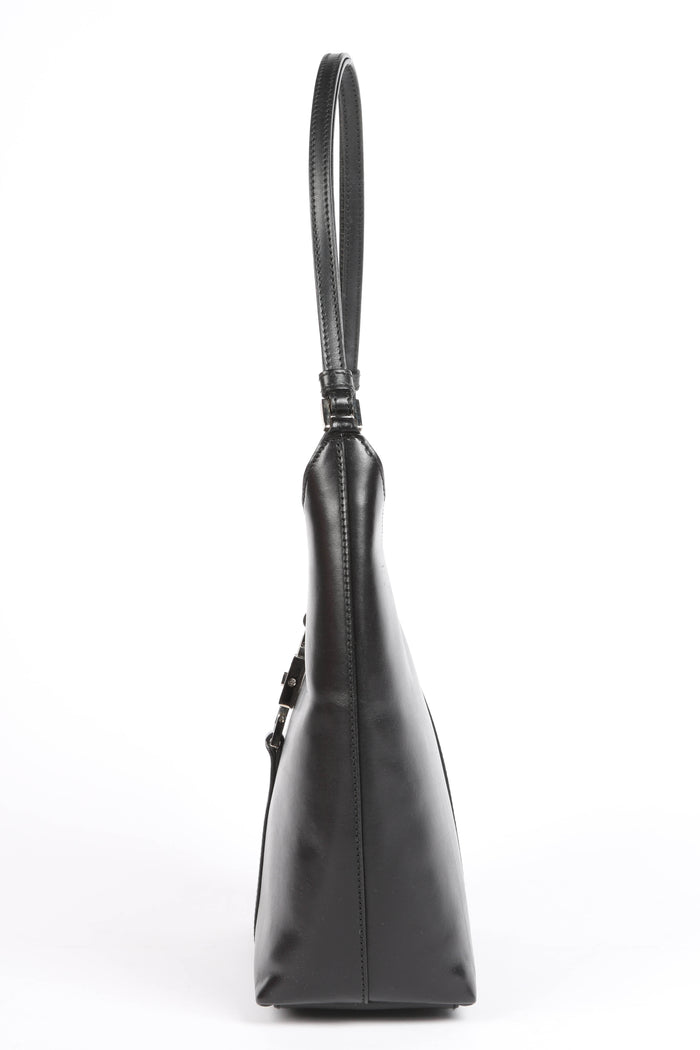 Vintage Gucci Black Leather Jackie Bucket Bag