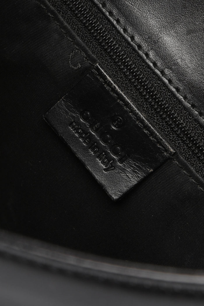 Vintage Gucci Black Leather Jackie Bucket Bag