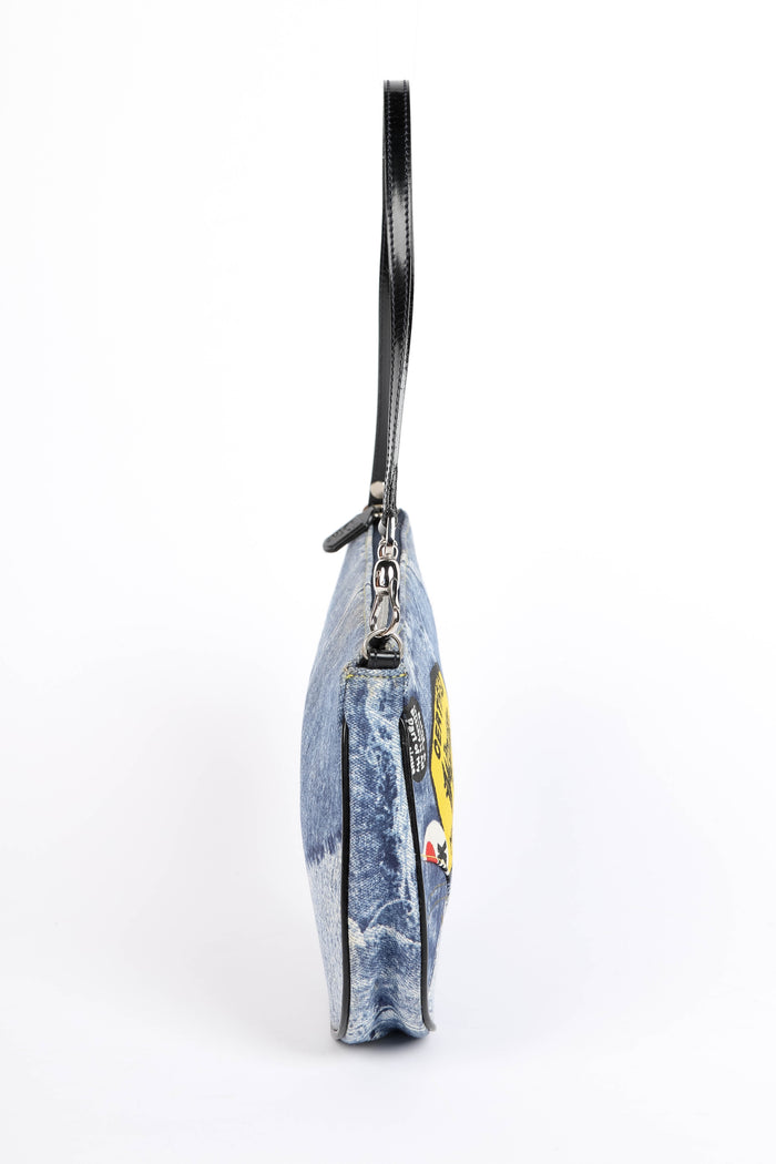 2000s Christian Dior "Diorella" Denim Print Saddle Bag