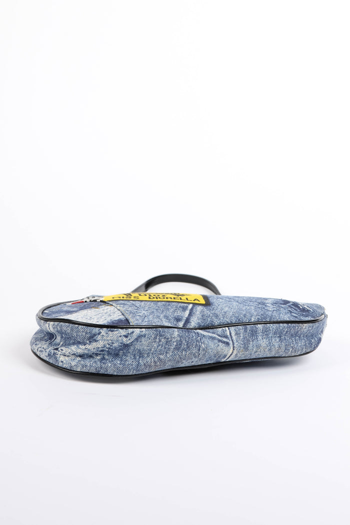 2000s Christian Dior "Diorella" Denim Print Saddle Bag