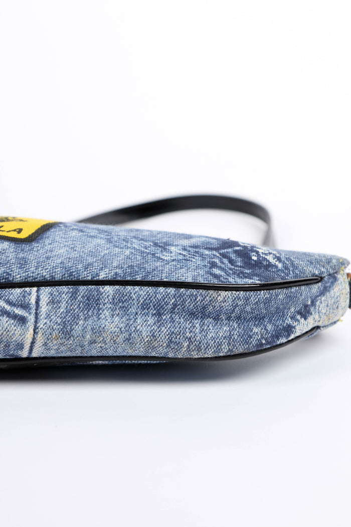 2000s Christian Dior "Diorella" Denim Print Saddle Bag