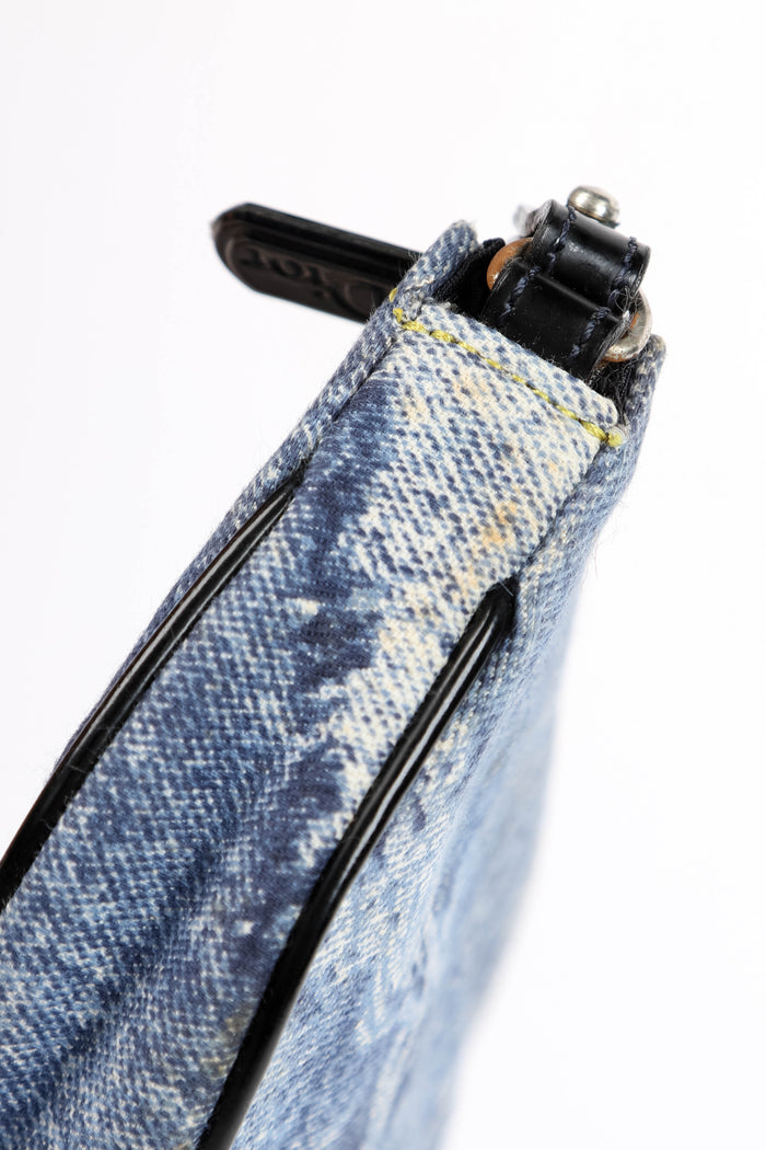 2000s Christian Dior "Diorella" Denim Print Saddle Bag
