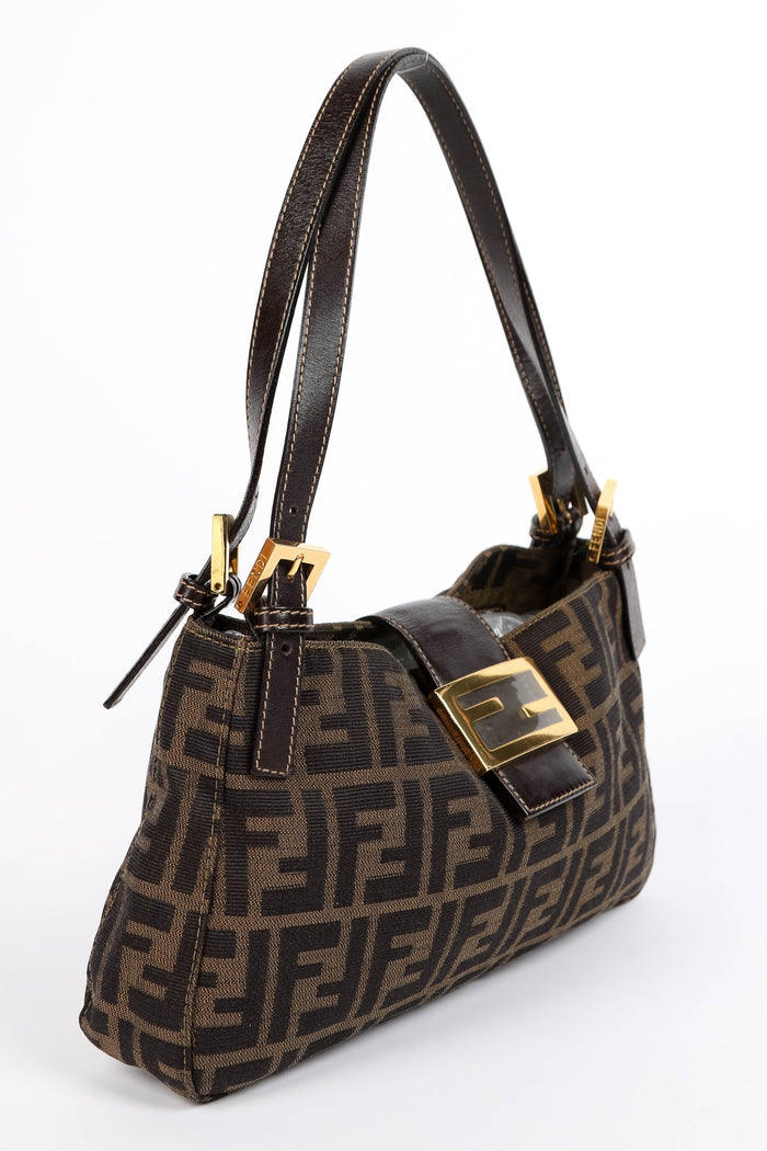 Vintage Fendi Zucca Shoulder Bag GHW