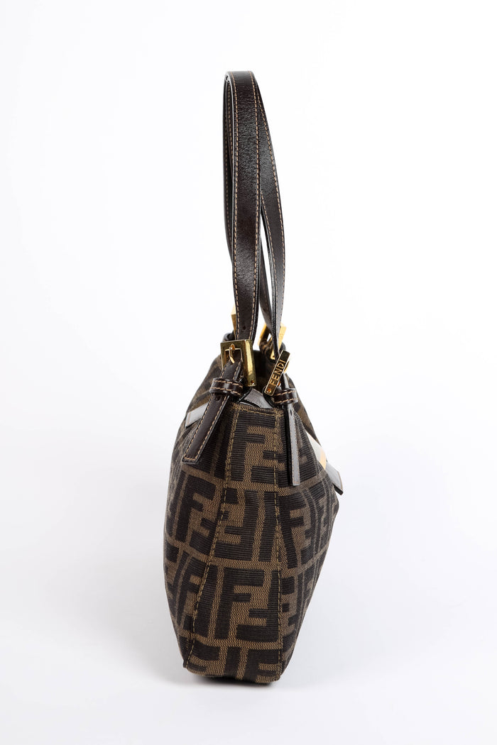 Vintage Fendi Zucca Shoulder Bag GHW