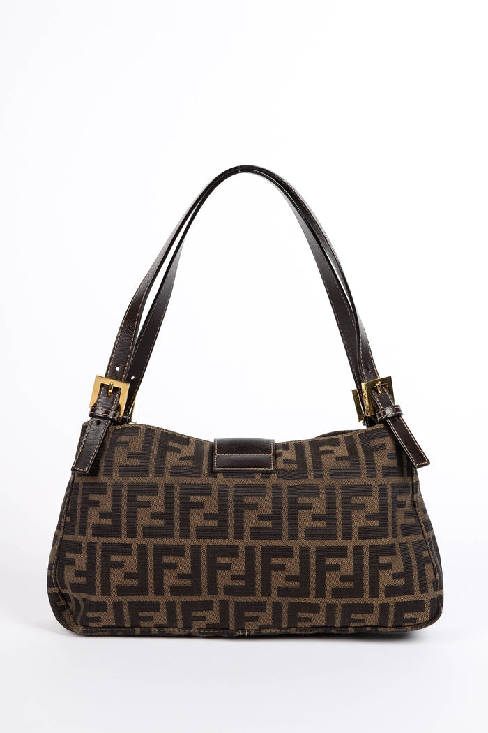 Vintage Fendi Zucca Shoulder Bag GHW