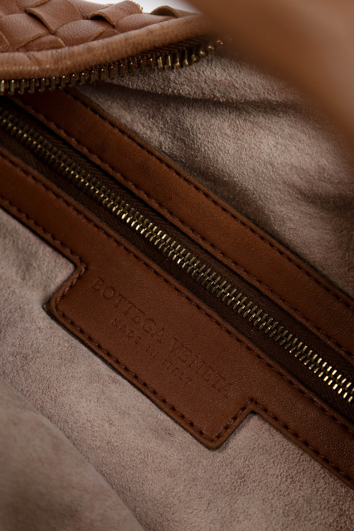 Vintage Bottega Veneta Tan Intrecciato Shoulder Bag