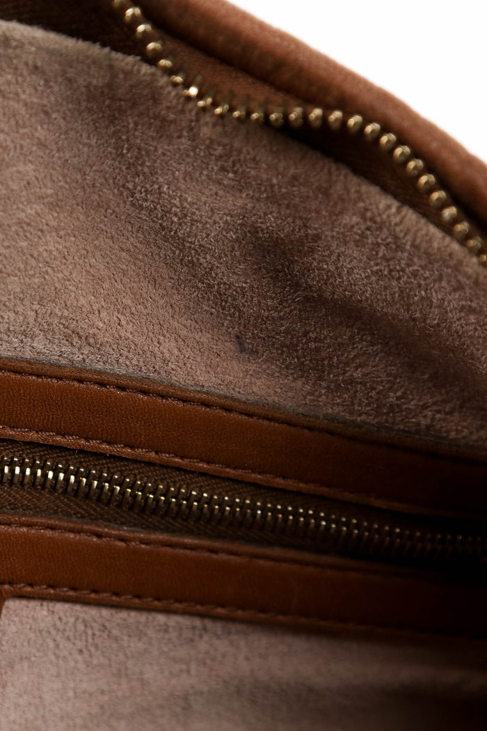 Vintage Bottega Veneta Tan Intrecciato Shoulder Bag